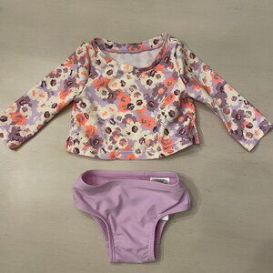 0-3m Baby Gap Two Piece Floral Swim Suit